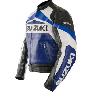 SUZUKI GSX Biker Leather Motorcycle Jacket